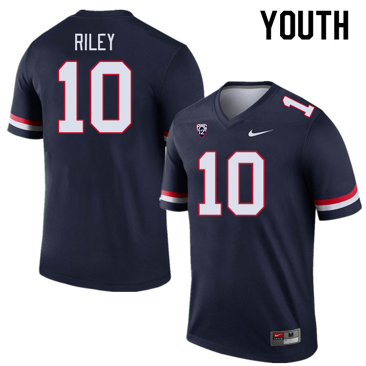 Youth #10 Malachi Riley Arizona Wildcats College Football Jerseys Stitched-Navy - Click Image to Close